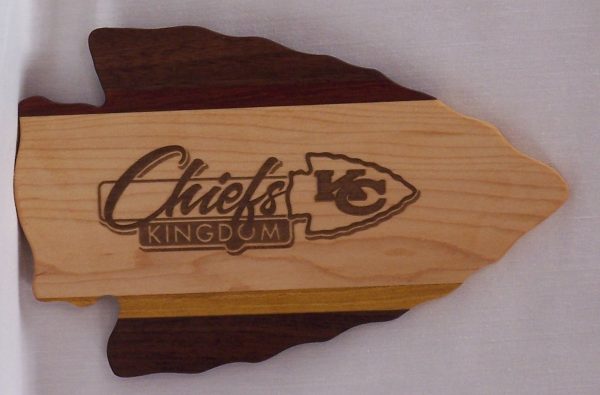 kansas city chiefs kingdom wooden arrowhead board