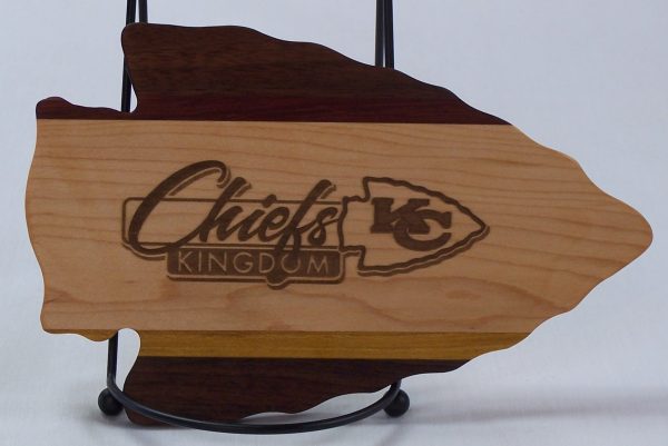 kansas city chiefs kingdom wooden arrowhead board