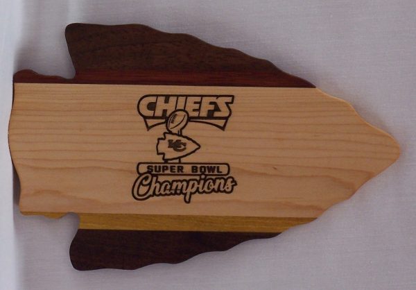 kansas city chiefs super bowl champions wooden arrowhead board