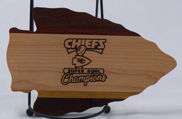 kansas city chiefs super bowl champions wooden arrowhead board